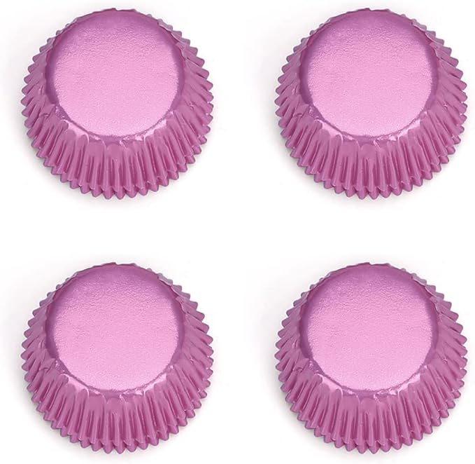 Gifbera Pink Foil Cupcake Liners Mini Size Muffin Baking Cups 300 Count, Pink