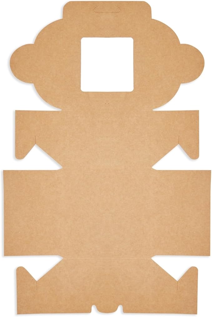 Juvale Cookie Boxes with Window - 50 Pack, 4 x 4 x 2.5 in Brown Cardboard - Pastry Containers & Cupcake Box for Baked Goods Packaging - Mini Treat Holders