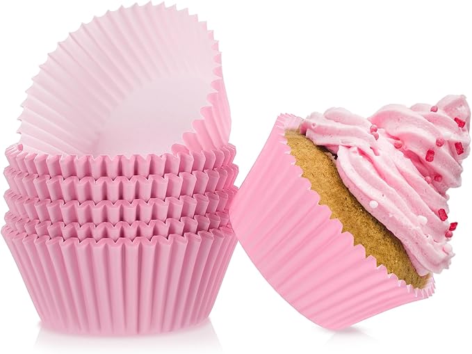 Baking Cups, 100 pieces Standard Nonstick Cupcake Wrappers Baking Cup Holder Molds for Wedding, Birthday, Baby Shower or Holiday Party