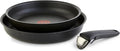 T-fal Ingenio Detachable Handle Cookware Set, Stackable Set. Induction Oven Broiler Safe 500F Cookware, Pots and Pans, Oven, Broil, Dishwasher Safe, 3 Piece set, Onyx Black