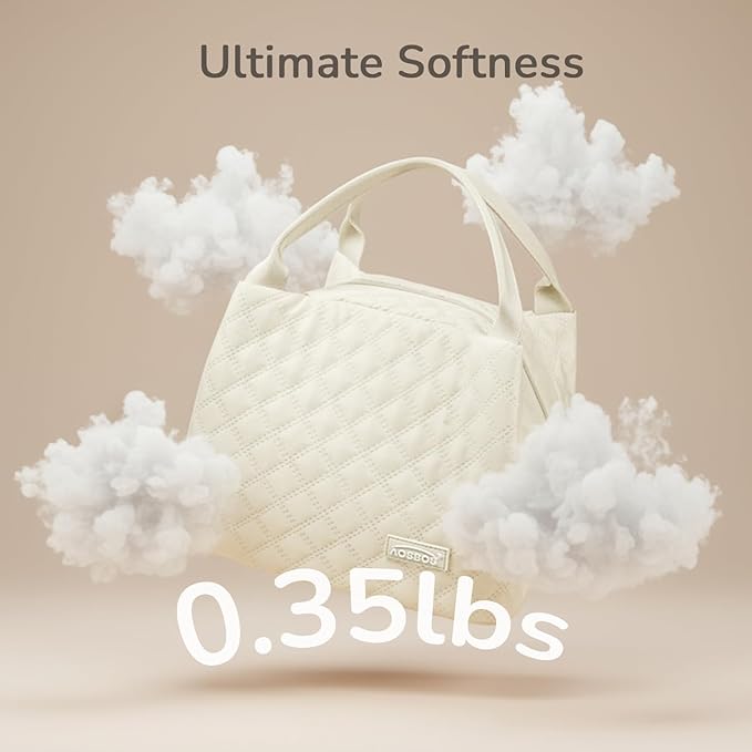 Aosbos Lunch Bag Women Insulated Lunch Box for Women Lunch Tote for Adult Lunch Cooler Bag Lunchbox for Work Office Picnic，beige