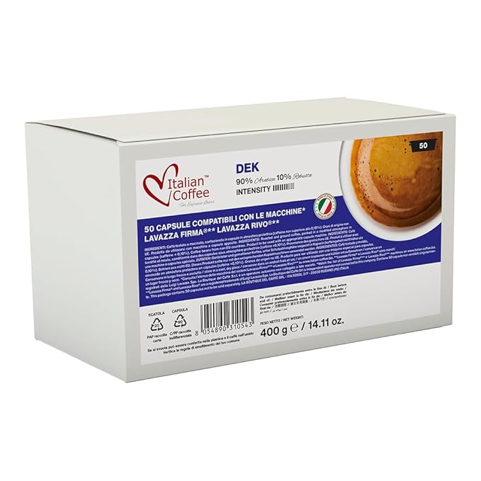 Italian Coffee capsules compatible with RIVO machines (DEK, Decaff, 50)