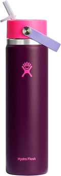 Hydro Flask 24 Oz Wide Flex Straw Cap Bottle - Insulated Stainless Steel - Wide Straw Lid, Non Spill, Leakproof in Sugarplum