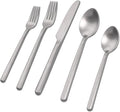 KINGSTONE 40 Piece Silverware Set, Flatware Set for 8, 18/10 Stainless Steel Cutlery Set Mirror Polished Modern Design Dishwasher Safe, Matte Silver
