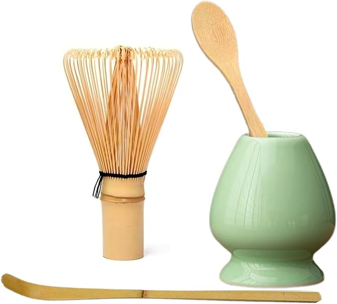 Matcha Whisk Holder Matcha Chasen Whisk Stand Ceramic Holder fit for Traditional Japanese Tea Ceremony Starter (Fruit Green)