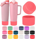 Mity rain 2PCS Protective Silicone Boots for Owala 30oz & 40oz FreeSip Sway Bottles & Tumblers - Accessories for owala, Enhances Stability & Prevents Scratches (Raspberry)