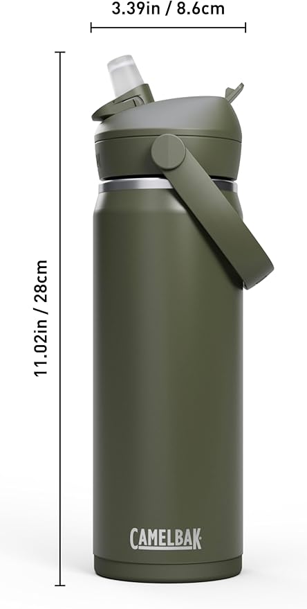 CamelBak Thrive Flip Straw Insulated Stainless Steel Water Bottle Moss, 20oz