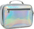 FlowFly Kids Lunch box Insulated Soft Bag Mini Cooler Back to School Thermal Meal Tote Kit for Girls, Boys, Silvery
