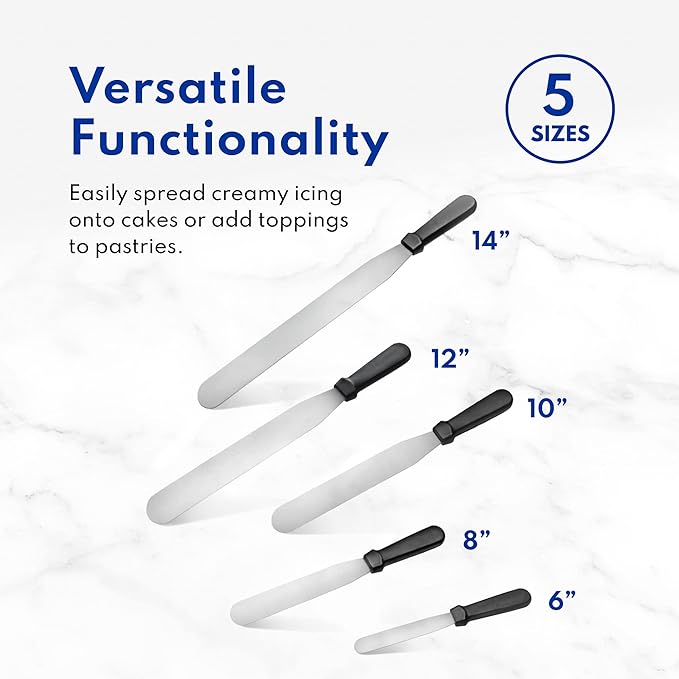 New Star Foodservice 38163 Straight Icing Spatula, 8-Inch Blade, 13-Inch Overall, Silver