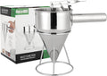 MyLifeUNIT Pancake Batter Dispenser, Stainless Steel Funnel Cake Dispenser with Stand