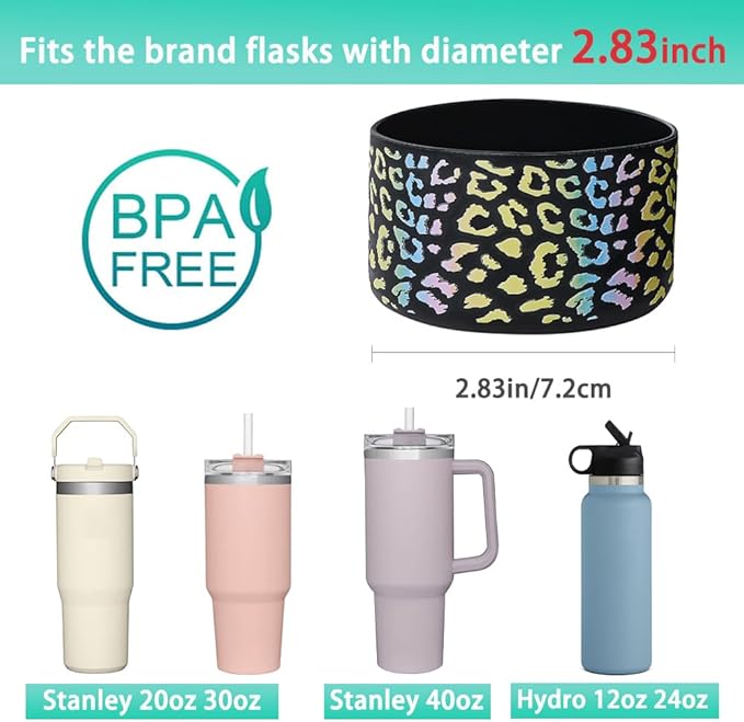 WK IEASON 2 Pcs Tumbler Bottom Protector Boot for Stanley Quencher Adventure 40oz & Stanley IceFlow 20oz 30oz, Stealth Landing-2.83inch Bottom Diameter