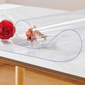 NECAUX Custom 23.6 x 39.4 Inch Clear Table Cover Protector, 1.5mm Thick Plastic Scratch Resistent Heavy Duty Desk Pad Mat Non-Slip Tablecloth Protector for Vanity Table, Media Stand