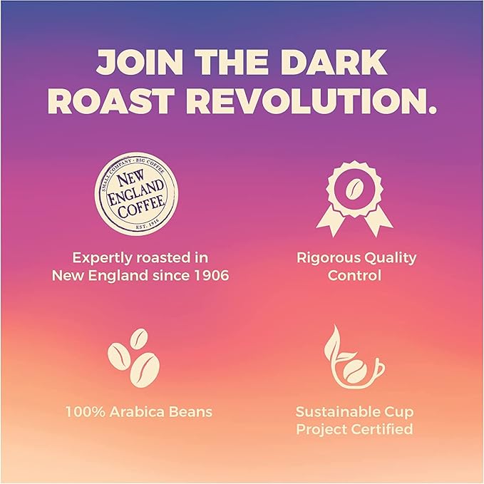New England Coffee Darkest Before Dawn Dark Roast Ground Coffee, 10oz Bag (Pack of 3)