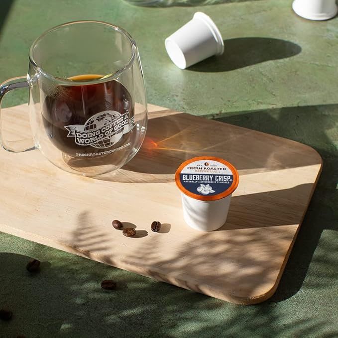 Fresh Roasted Coffee, Blueberry Crisp, Flavored Coffee Pods, 96 Count