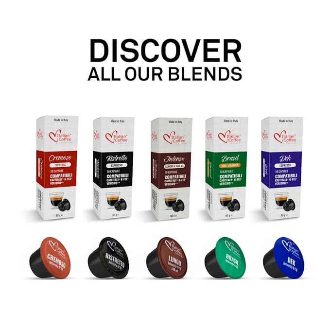 ITALIAN COFFEE FOR ESPRESSO LOVERS Italian Coffee capsules compatible with Verismo, CBTL, Caffitaly, K-fee systems (80 pods CREMOSO blend)