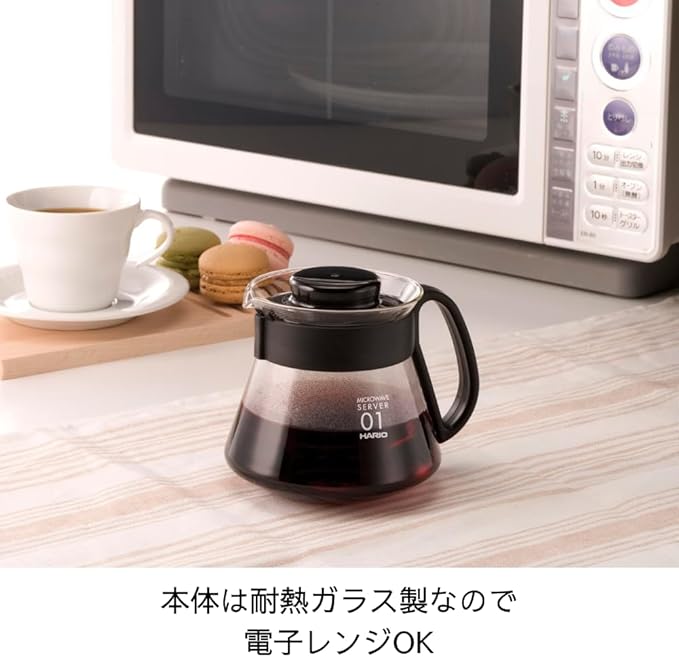 Hario V60 Glass Range Coffee Server, 360ml, Black