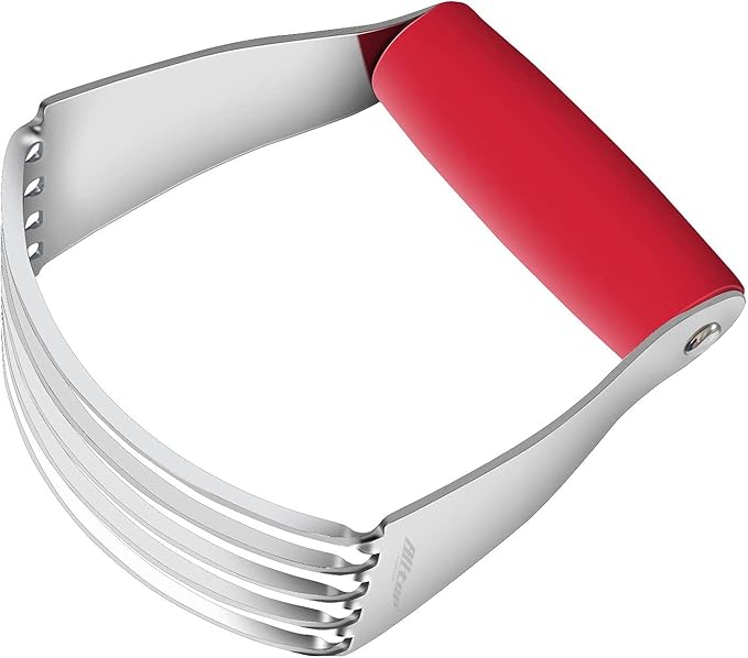 ALLTOP Pastry Blender Cutter,Stainless Steel Dough Masher for Butter, Biscuit,Baking, Kneading,Dough, Flakier and Fluffier Pie Crusts, Almond - Hand Kitchen Tool(1 Pack, Red)