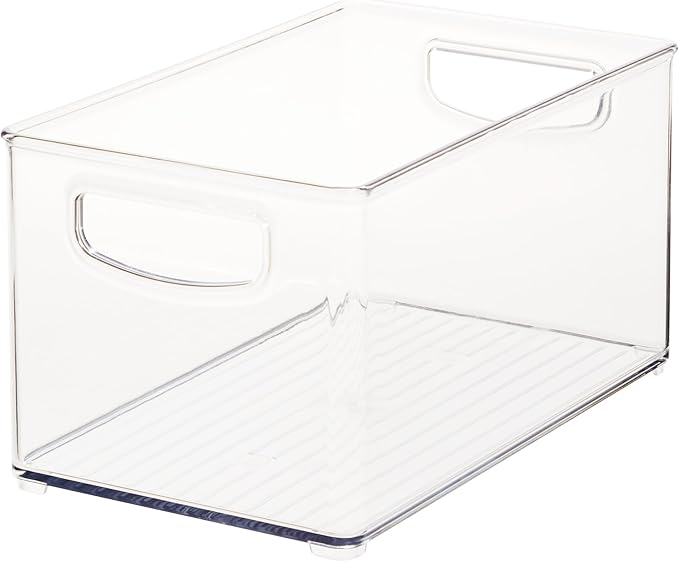 iDesign Stackable Clear Plastic Bin - Kitchen Organizers and Storage for Fridge and Pantry
