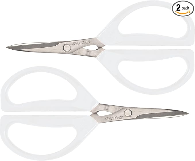 Joyce Chen Original Unlimited Kitchen Scissors All Purpose Kitchen Shears With Comfortable Handles, White, 2 Pack