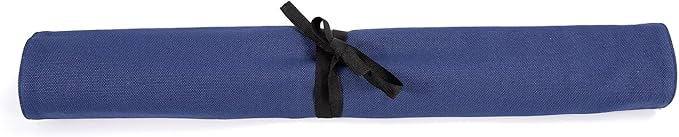 HERSENT A Chef's Knife Roll Bag - Portable Travel Chef Knife Case Carrier Holder Storage Bag With 4 Slots Best Gift For Pro Chef Or Culinary Enthusiasts Men Women HGJ03-P (Navy Blue)