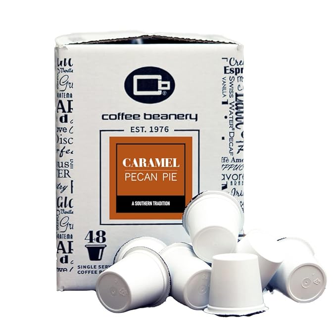 Caramel Pecan Pie Coffee Pods by Coffee Beanery | 192ct Bulk Flavored Coffee Pods Medium Roast Coffee