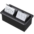 KYHSHJ Dual Pop-Up Floor Electrical Outlet Box Kit，20 Amp Stainless Steel GFCI TR Receptacle Outlet，3-Port RJ45 Datacom Receptacle， Black