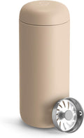 Fellow 16 oz Carter Move Travel Mug - Vacuum-Insulated Stainless Steel Travel Coffee Mug - Coffee Tumbler with Ceramic Interior and Splash Guard - Sand Dune