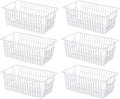 SANNO 14" Upright Freezer Storage Baskets, Farmhouse Metal Wire Organizer Storage Bin for Kitchen Pantry, 6 Pack for 16/17 / 21 Cu.Ft Stand up Freezer