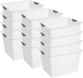 Sterilite 12-Pack Deep Ultra Basket, Open Top Plastic Storage Organizer, White - Classic Baskets for Organizing Countertops, Pantry Shelves, Kitchen Cabinets, Laundry Rooms or Home Offices