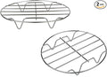 TamBee 7 Inch Round Cooking Rack Air Fryer Rack Cooking Steaming 304 Stainless Steel Round Rack Cross Wire w Stand Cookware for Air Fryer Pressure Cooker Canning 2Pcs(2,7Inch)