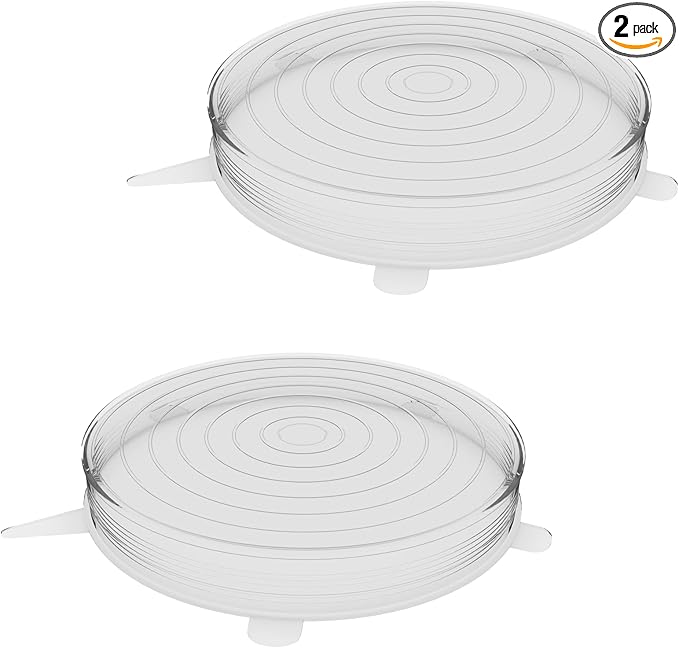 unwasted Reusable Silicone Lids (XX-Large) – Upgrade Your Kitchen Gadgets w/Our Silicone Covers for Food Storage – Reusable Silicone Stretch Lids and Food Covers for Containers Up to 10” (Pack of 2)