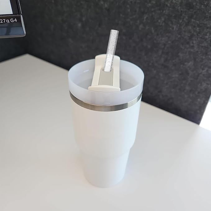 6Pack Glitter Replacement Straws for Stanley Cup 20oz 14oz Tumbler, Yoelike Reusable Straws Accessories with Clean Brush for Stanley Cup, Dishwasher Safe, BPA Free