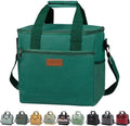 Iknoe Large Cooler Bag Collapsible 24 Can Insulated Bags Leakproof Lunch Cooler Tote with Multi-Pockets for Adult Insulated Thermal Bag for Beach, Picnic, Office Work(Blackish Green)