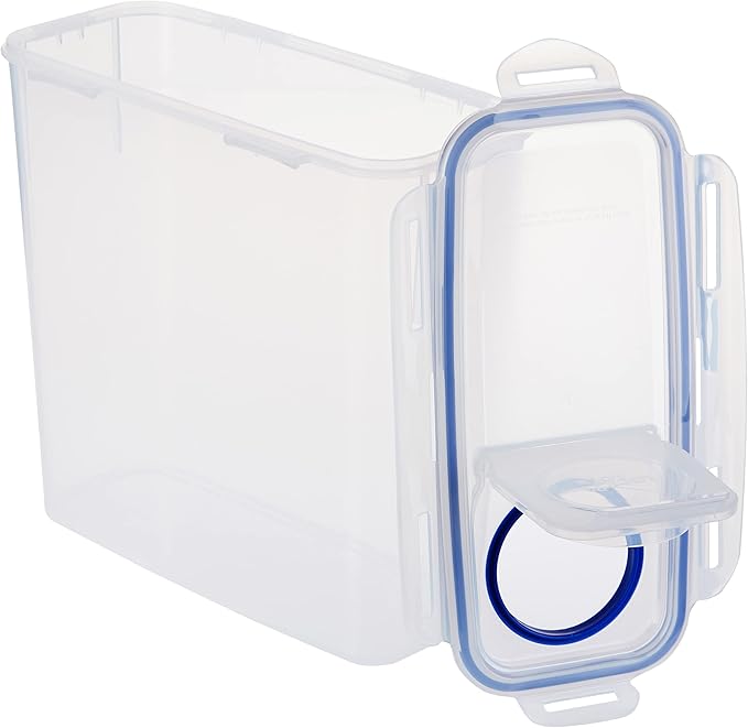 LOCK & LOCK Easy Essentials Food Storage Bin Set for Pasta, Flour, Sugar/Airtight Container Lids/BPA-Free/Dishwasher Safe, 8 Piece - Clear