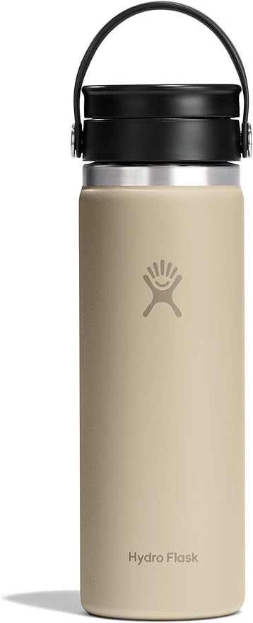 Hydro Flask Flex Sip Coffee Tumbler – Insulated Stainless Steel, Non Spill, Leak Proof Travel Coffee Cup 20 Oz Oat Tan