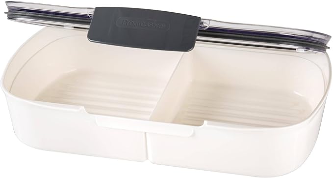 ProKeeper Split Deli Food Storage Container with Air-Tight Silicone Seal and Dry Erase Compatible Lid, 11.75