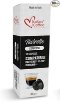 ITALIAN COFFEE FOR ESPRESSO LOVERS Italian Coffee capsules compatible with Verismo, CBTL, Caffitaly, K-fee systems (80 pods RISTRETTO blend)