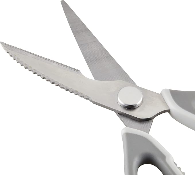 Rachael Ray Professional Multi Shear Kitchen Scissors with Herb Stripper and Sheath, 2 Piece, Gray