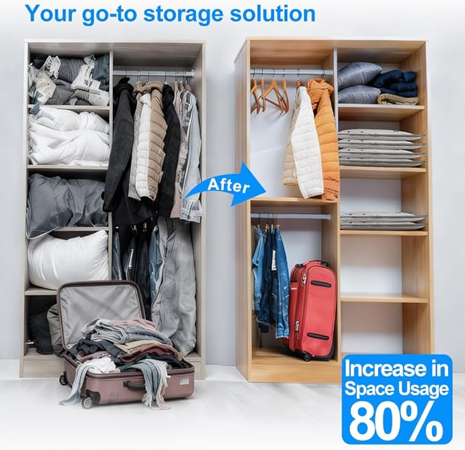 15 Pack Vacuum Seal Bags for Clothing Travel with Wireless Electric Air Pump, 5 Large +5 Medium +5 Small, Reusable Space Saver Bags for Luggage and Suitcase, Cruise & Travel Essentials