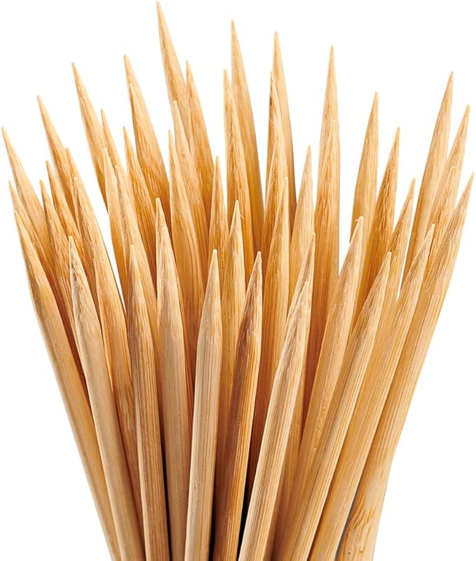 GUSTO [6 Inch - 100 Count] Bamboo Skewers for Shish Kabob, Grilling, Fruits, Appetizers, and Cocktails (Formerly Comfy Package)
