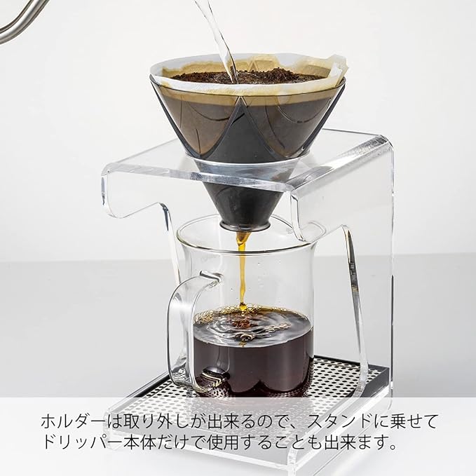 Hario V60 "Mugen" Plastic Coffee Dripper, Size 02, Clear Black