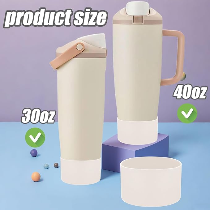 Mity rain 2PCS Protective Silicone Boots for Owala 30oz & 40oz FreeSip Sway Bottles & Tumblers - Accessories for owala, Enhances Stability & Prevents Scratches (Apricot Beige)