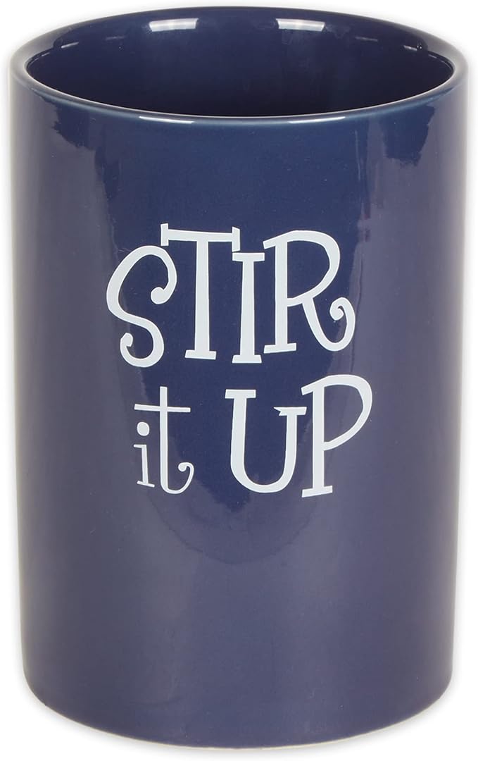 DII Kitchen Accessories Retro Collection Ceramics, Utensil Holder, Nautical Blue