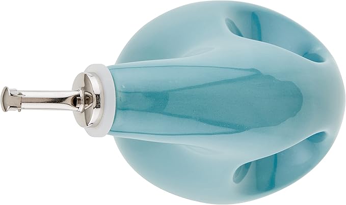 Rachael Ray 48467 Ceramic EVOO Oil and Vinegar Dispensing Bottle with Spout, 24 Ounce - Agave Blue
