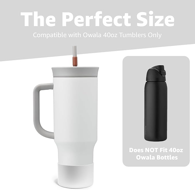 Jmoe USA Silicone Sleeve for Owala 40oz Tumbler | Fits Handle Tumbler Only | Anti-Slip Boot | Protects Against Dents & Scratches | Protector for Bottom of Cup | Made of Durable BPA Free Silicone