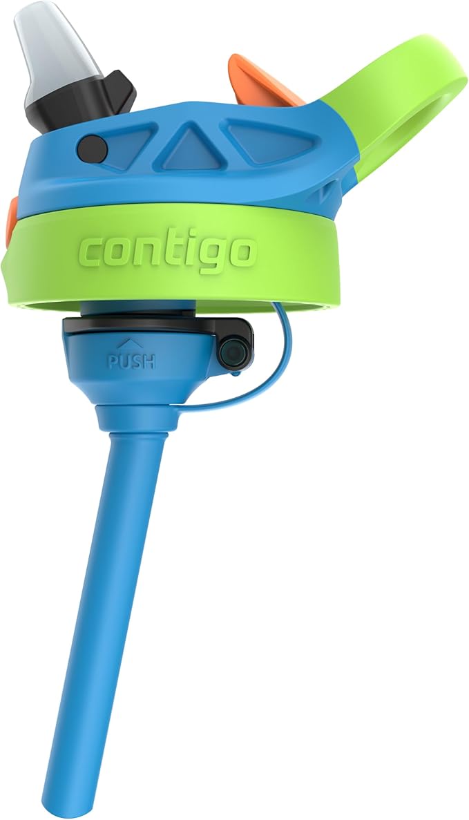 Contigo Autospout Kids Water Bottle 14oz Single Pack Blue Poppy/Cool Lime