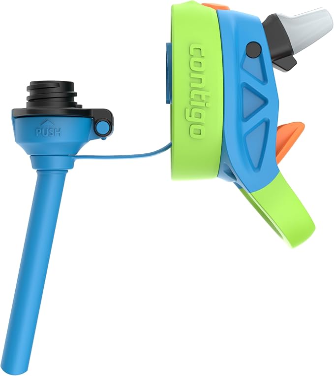 Contigo Autospout Kids Water Bottle 14oz Single Pack Blue Poppy/Cool Lime