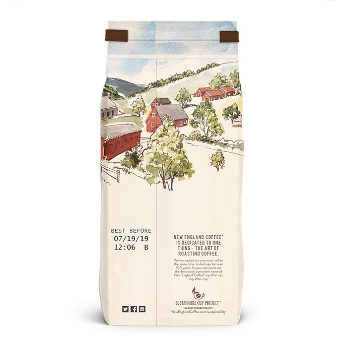 New England Coffee Breakfast Blend Medium Roast Ground Coffee, 12oz Bag (Pack of 2)