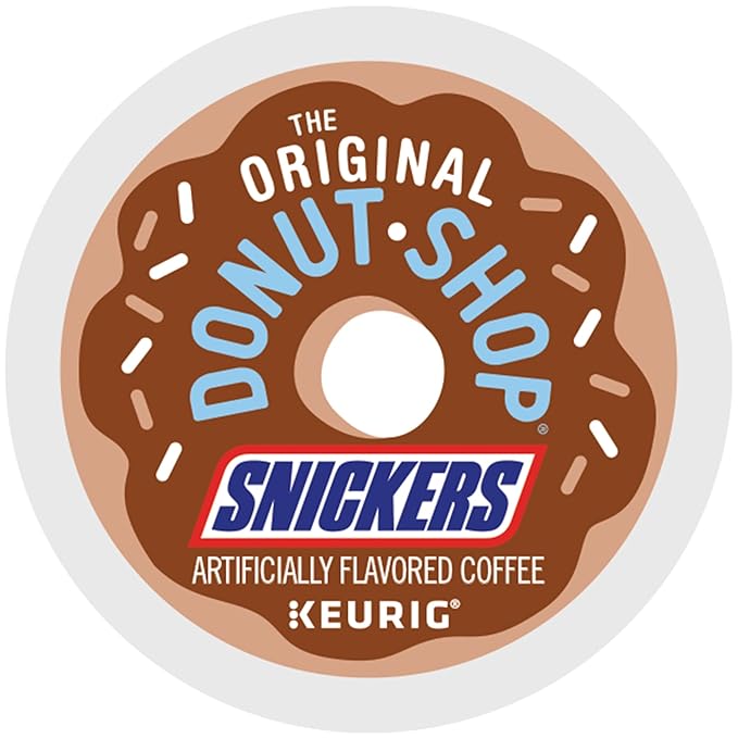 The Original Donut Shop Snickers Coffee, Keurig Single Serve K-Cup Pods, Flavored Coffee, 96 Count (4 Packs of 24)