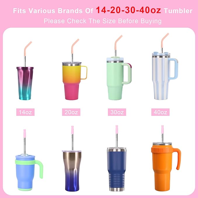 Quality Upgraded 9In Medical Grade 316 Stainless Steel Straws Set 1 PCS with 3 Silicone Accessories, 1 Straw Brush, 1 Storage Case, BPA Free, Eco-Friendly Metal Straws Reusable